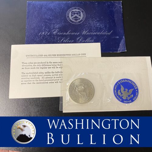 1974 S Eisenhower 40% Silver Dollar W/COA & Envelope - One coin