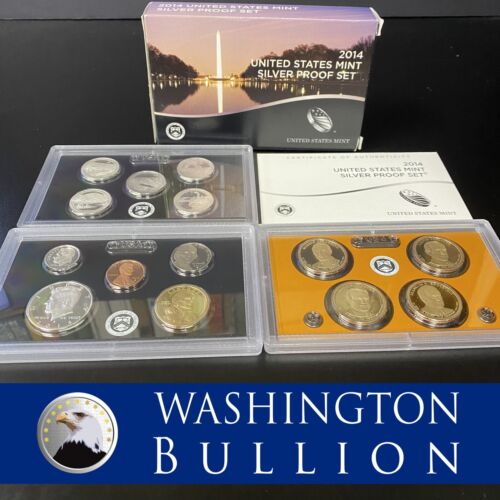 2014 S US Mint Silver Proof 14 Coin Set W/ Box and CoA