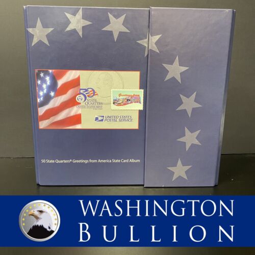 50 State Quarters/Stamps USPS Greetings from America Album 1998-2008 (45 Coins)