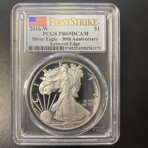 2016-W $1 PROOF American Silver Eagle PCGS PR69 DCAM ~ 30th Anniversary