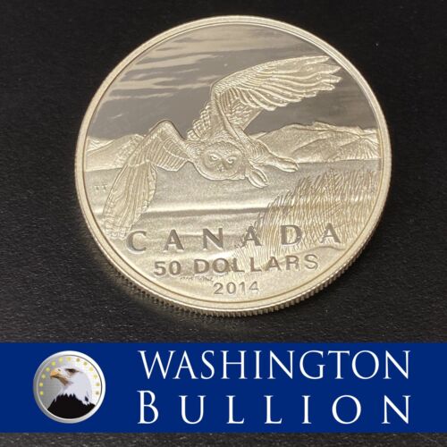 2014 Canada $50 Coin ** Snowy Owl ** Fine (.9999) Silver (in Capsule)