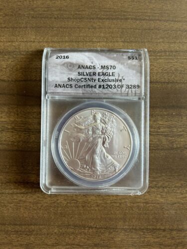 2016 SILVER AMERICAN EAGLE ANACS MS70 CSN TV