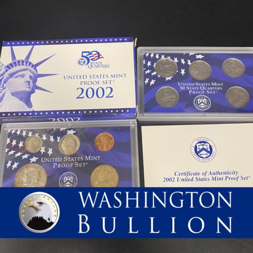 2002 Clad Proof Set U.S. Mint Original Government Packaging OGP COA