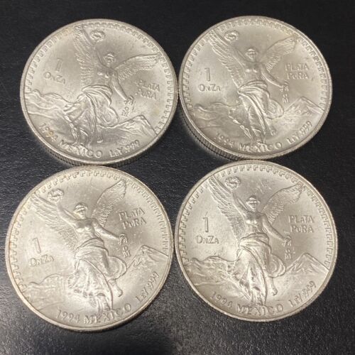 (Customer - Lot Of 4) 1994 Mexico 1 oz Onza Silver Libertad Uncirculated .999