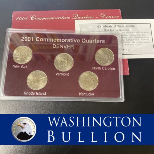 2001 Commemorative Quarters Denver set, 5 Coins