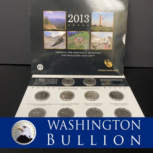 2013 P&D US Mint America The Beautiful Quarter Uncirculated Coin Set (10 Coins)