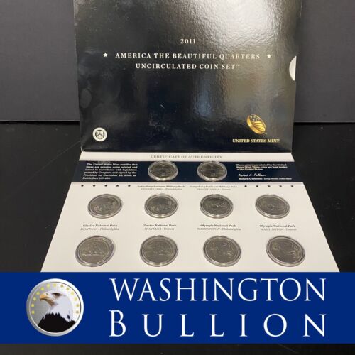 2011 P&D US Mint America The Beautiful Quarter Uncirculated Coin Set (10 Coins)