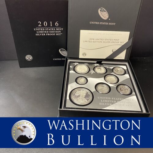 2016-S US Limited Edition Silver Proof Set - 8 Coin Set Box & COA