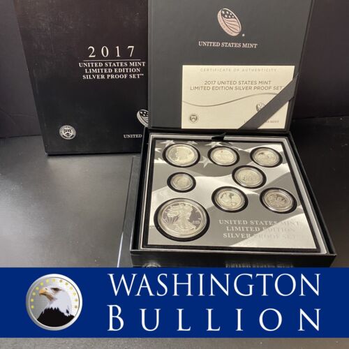 2017-S US Limited Edition Silver Proof Set - 8 Coin Set Box & COA