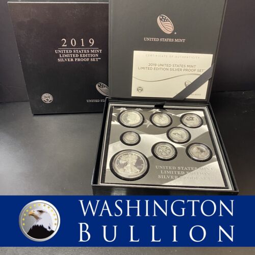 2019-S US Limited Edition Silver Proof Set - 8 Coin Set Box & COA