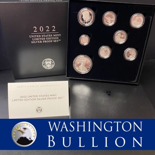 2022-S US Limited Edition Silver Proof Set - 8 Coin Set Box & COA