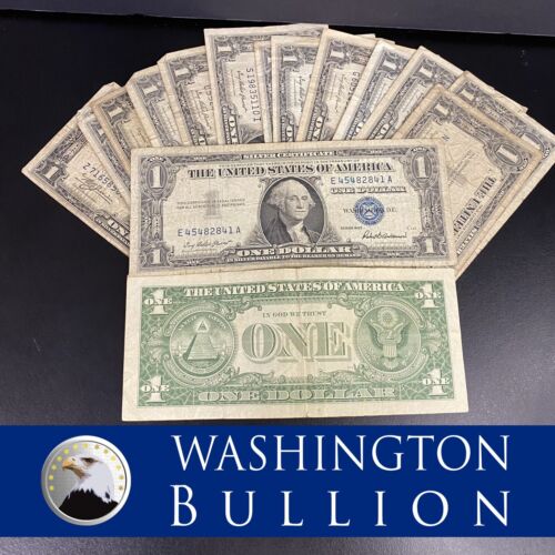 Lot Of 16 - Silver Certificate Notes $1 One Dollar 1935 & 1957 all blue seals