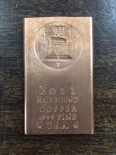 1/2 Pound Copper Bar - Liberty Bell