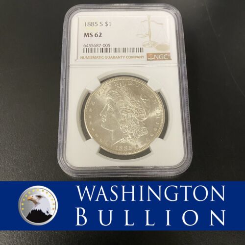 1885-S $1 Morgan Silver Dollar MS62 NGC