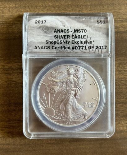 2017 $1 AMERICAN SILVER EAGLE ANACS MS70