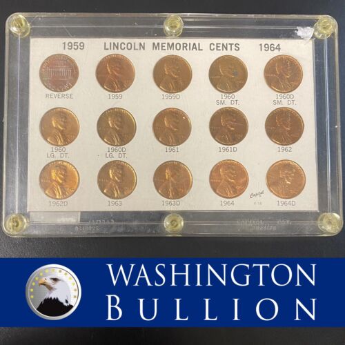 Lincoln memorial cents series 1959 - 1964  (15 coins)