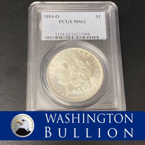 1884-O Morgan Silver Dollar $1 Coin PCGS MS62