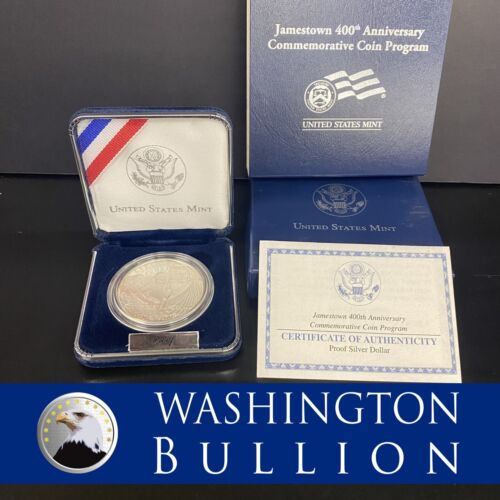 2007 Jamestown 400th Anniversary Commemorative PROOF SILVER Dollar Coin OGP CoA