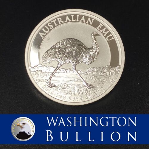 2018 Australia $1 One Dollar 1 oz Silver Emu Coin BU In Capsule