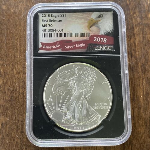 2018 American $1 SILVER EAGLE NGC MS 70 FIRST RELEASES Eagle Label