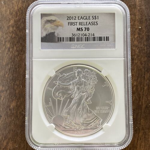 2012 American $1 Silver Eagle NGC MS 70 | First Releases BU UNC Eagle Label