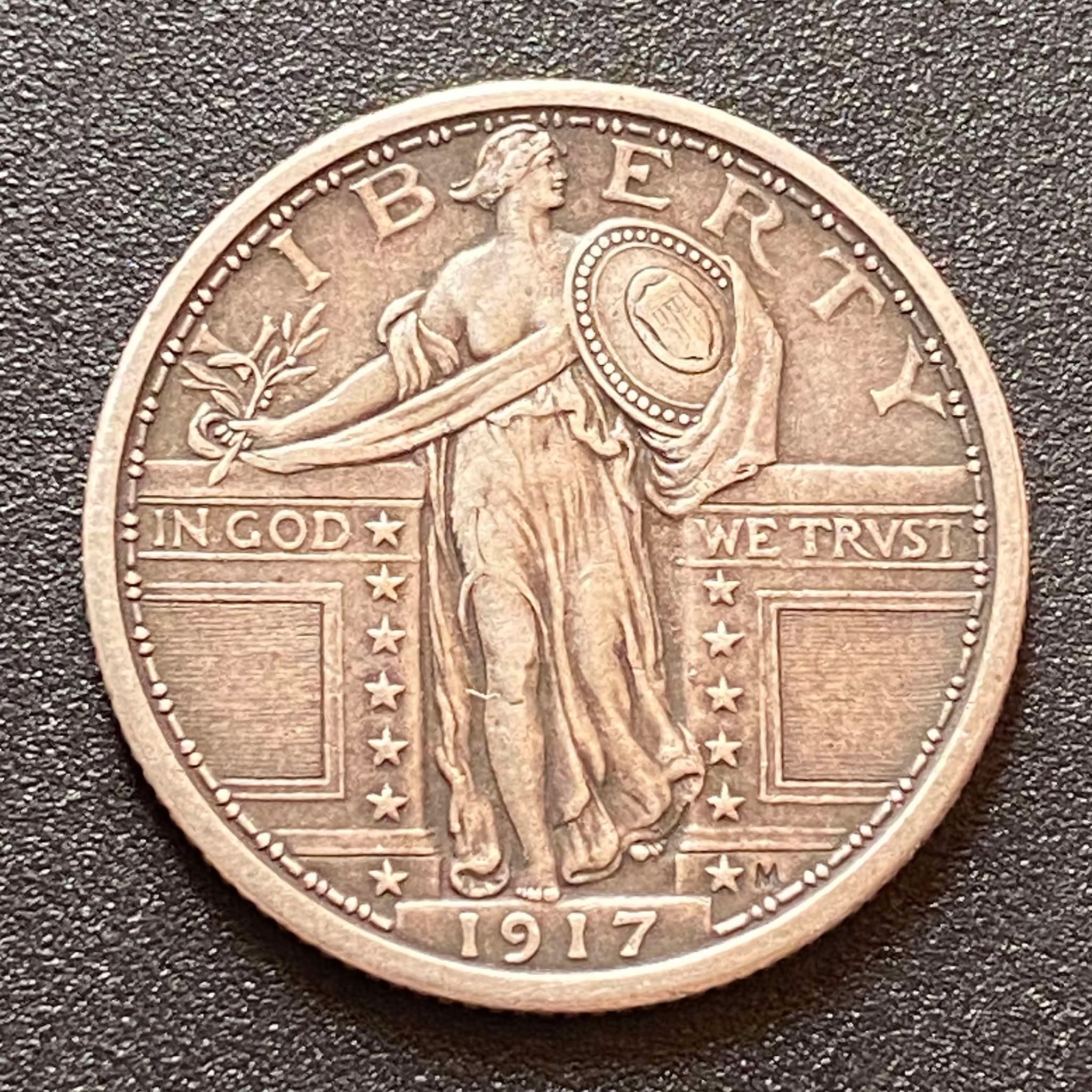 1917 Standing Liberty Quarter FH (Full Head) Type 1