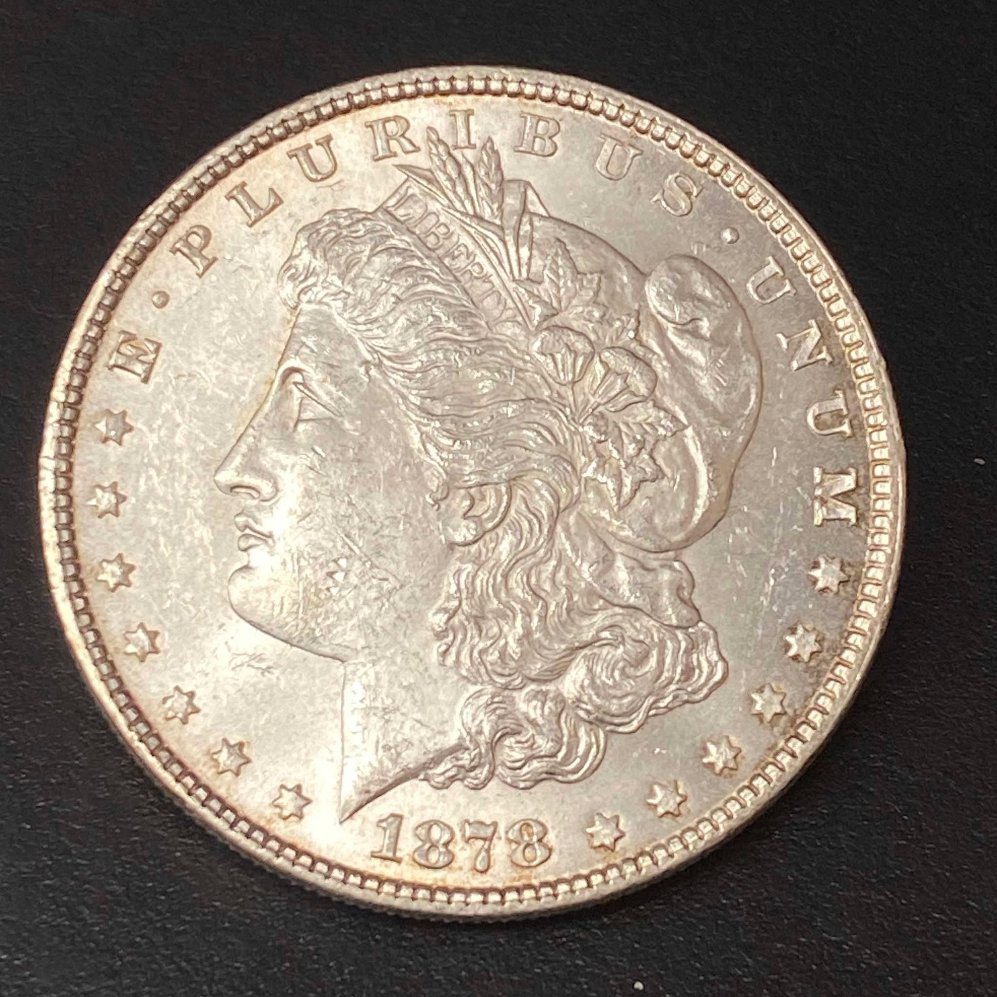 1878 Morgan Dollar 7 Tail Feathers (7TF) Reverse of 1879