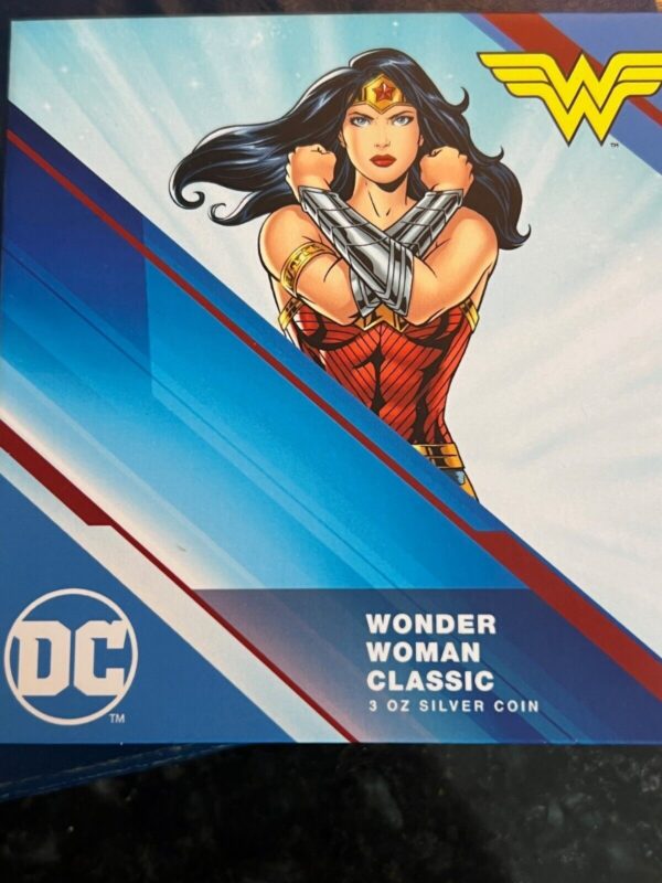 2023 Niue Wonder Woman 3 Oz. Silver Colorized Proof Coin $10 - 99.9% Silver