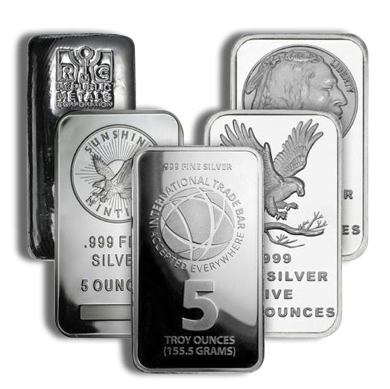 5 oz Silver Bar - Brand Varies