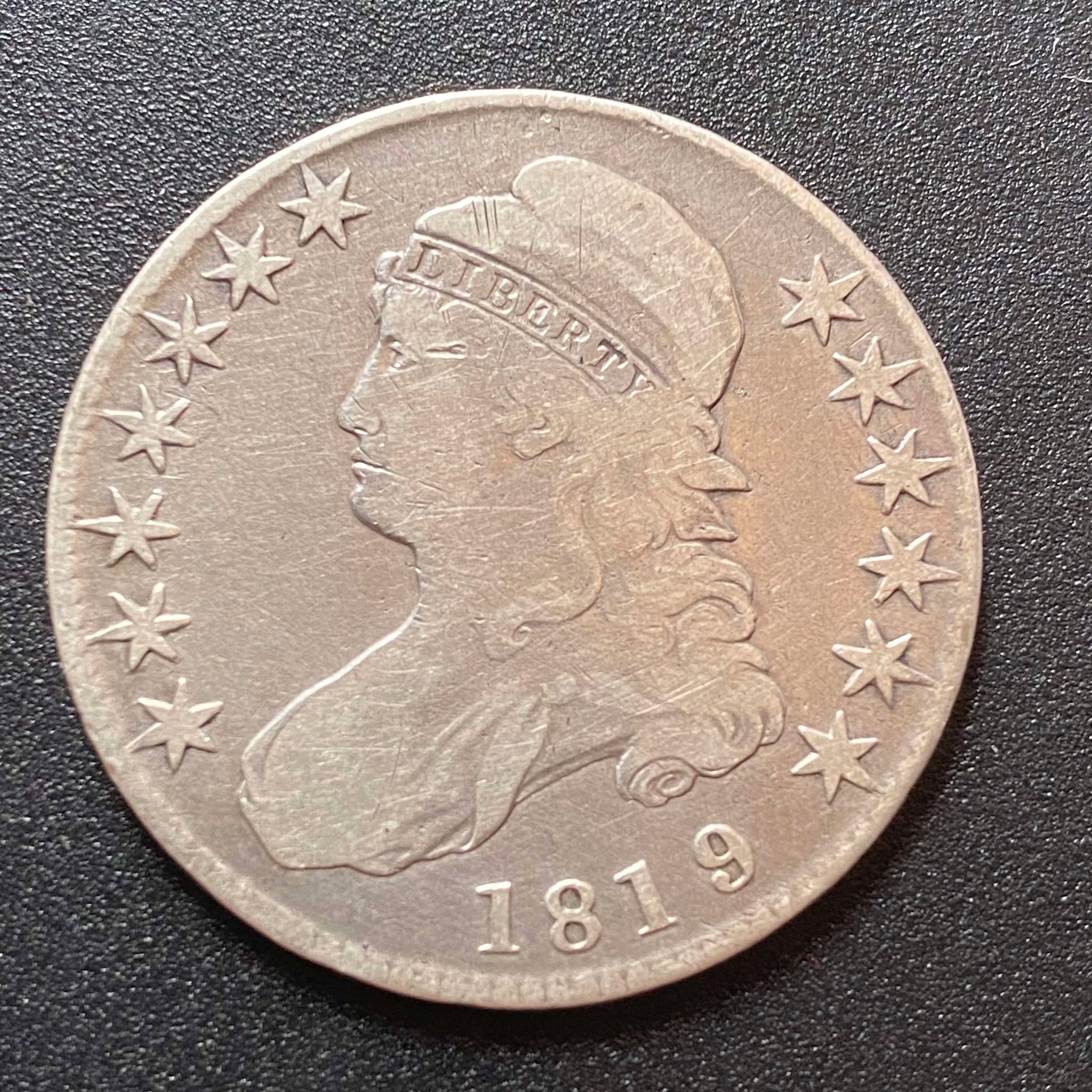 1819/8 Large 9 Capped Bust Half Dollar