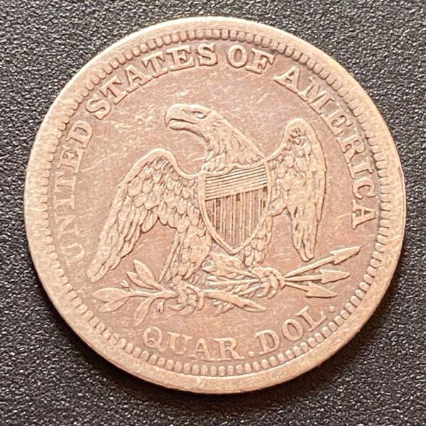 1854 Liberty Seated Quarter Arrows At Date