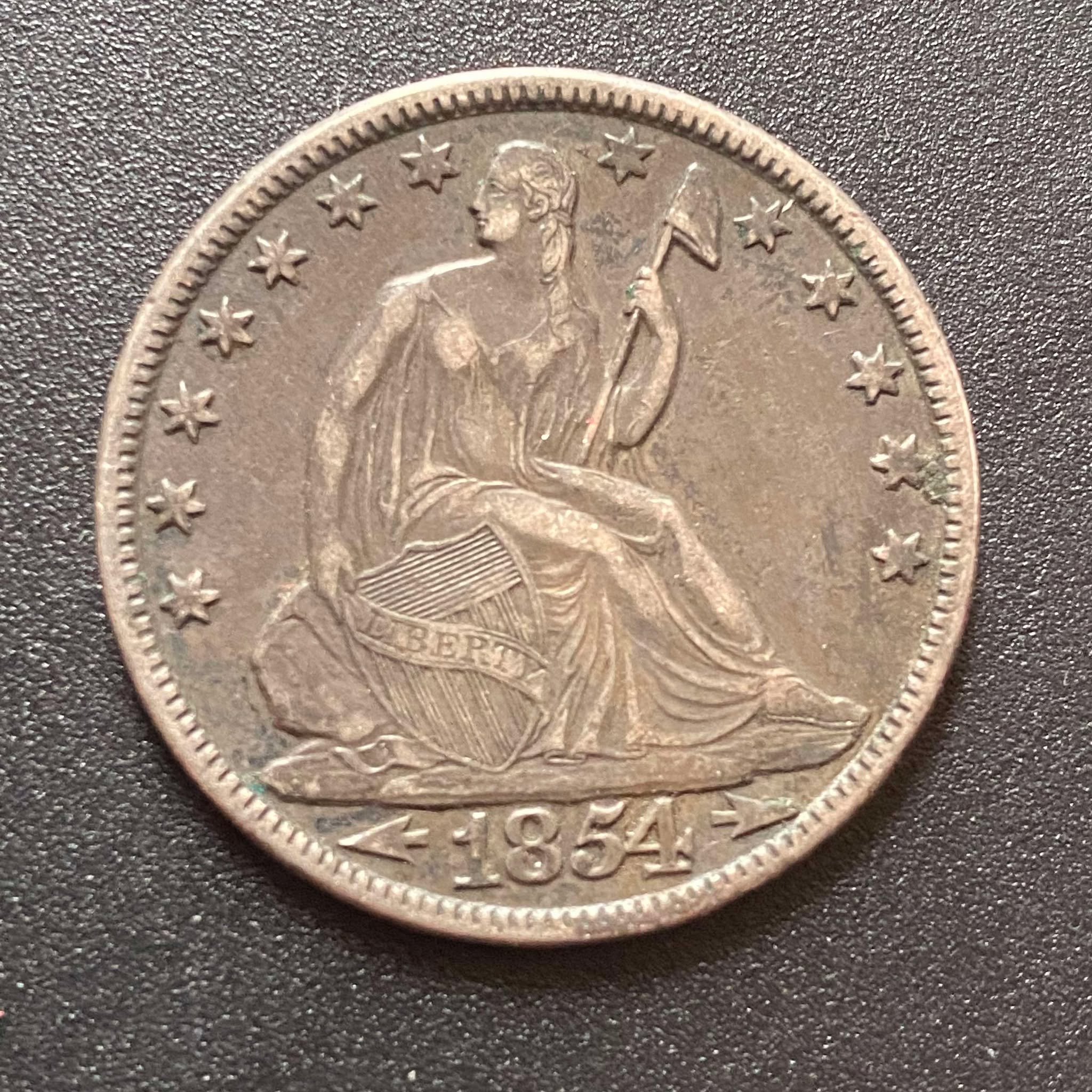 1854-O Liberty Seated Half Dollar Arrows At Date