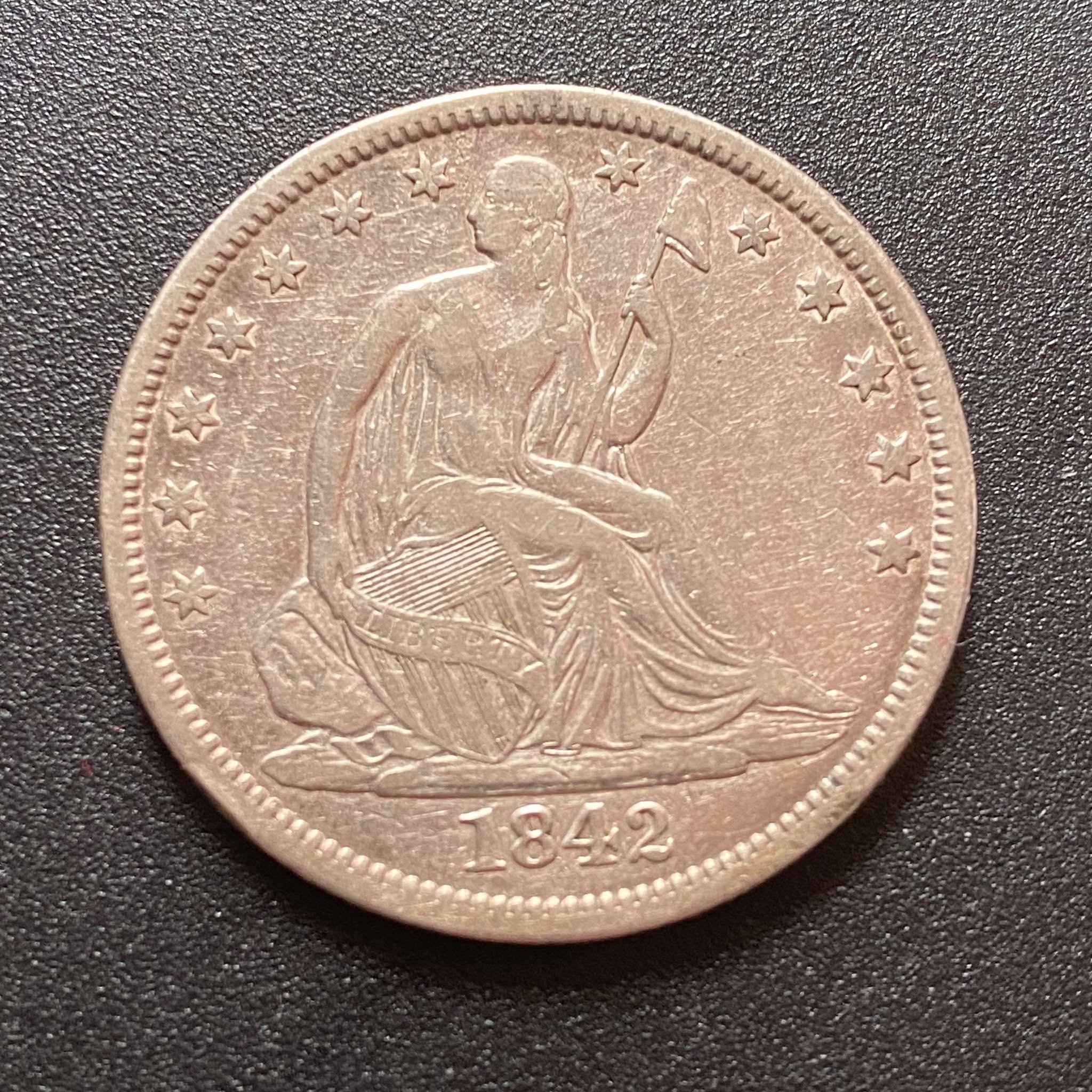 1842 Liberty Seated Half Dollar Medium Date