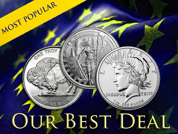 1 oz Silver Round - Design Varies - Minimum Order of 10