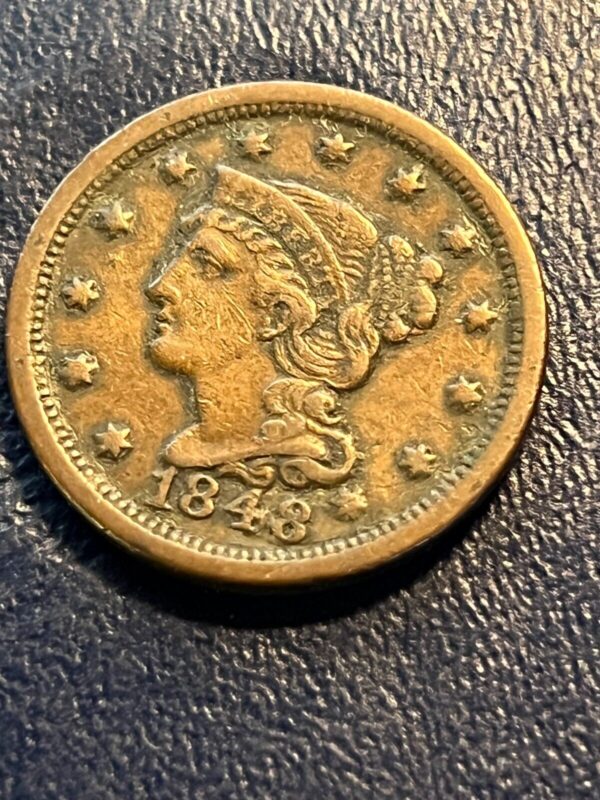 1848 Braided Hair Large Cent  #3166