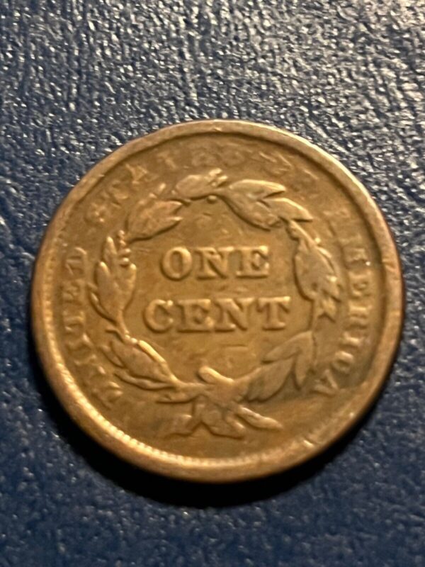 1843 Braided Hair Large Cent US Copper Coin BN