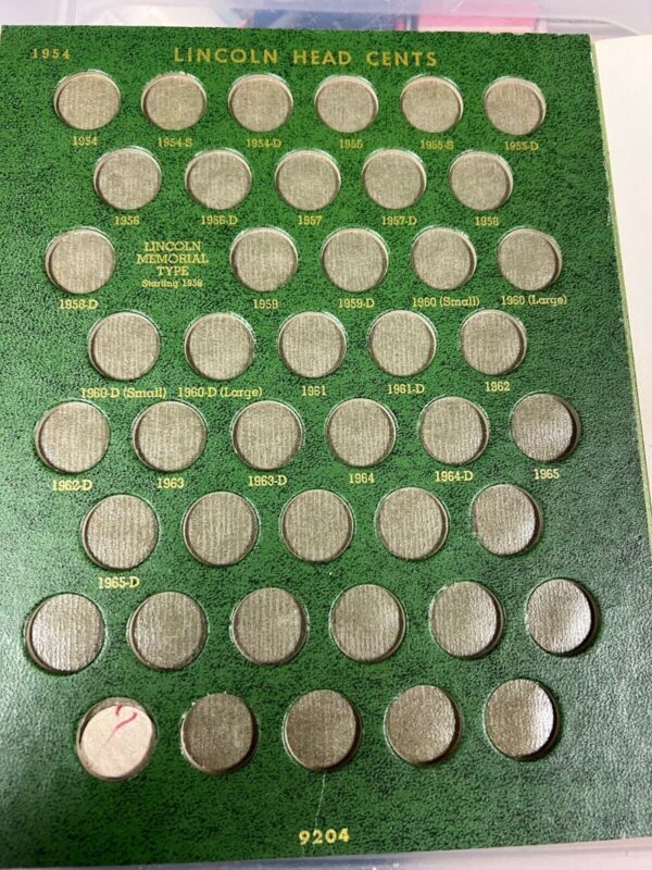 Lincoln Wheat Cent Collection Book 1909-1965 Small Cent Coins