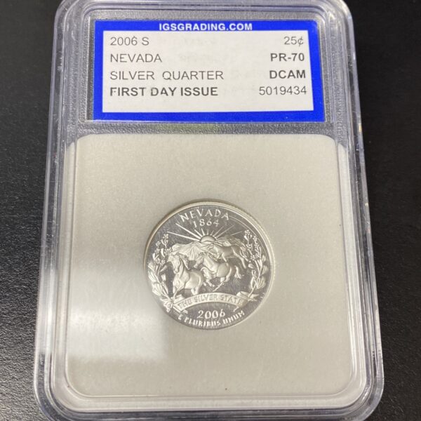 2006-S Silver State Quarter 25c 5 Coin Proof Set IGS PR70 DCAM First Day Issue