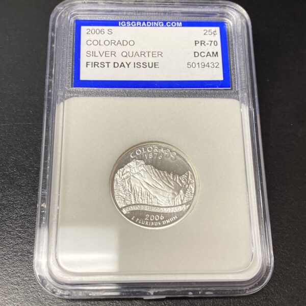 2006-S Silver State Quarter 25c 5 Coin Proof Set IGS PR70 DCAM First Day Issue