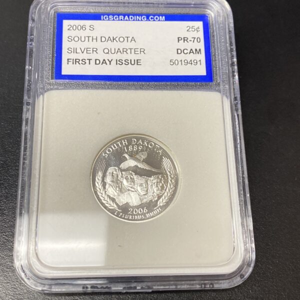 2006-S Silver State Quarter 25c 5 Coin Proof Set IGS PR70 DCAM First Day Issue