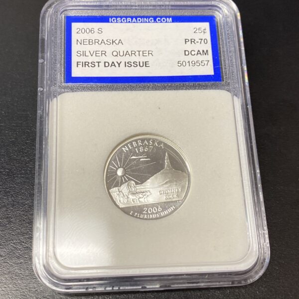 2006-S Silver State Quarter 25c 5 Coin Proof Set IGS PR70 DCAM First Day Issue