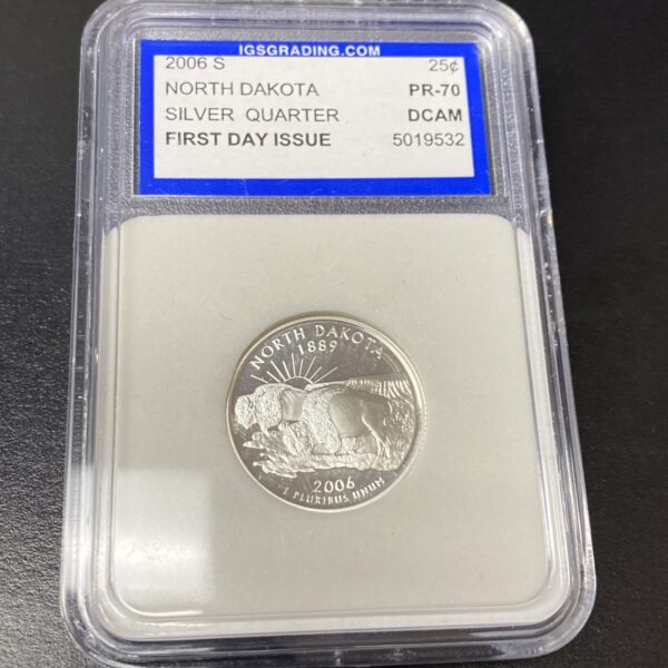 2006-S Silver State Quarter 25c 5 Coin Proof Set IGS PR70 DCAM First Day Issue