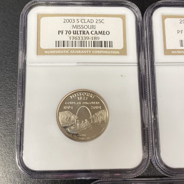 2003-S Clad NGC PF70 ULTRA CAMEO ~ Proof 5 Coin Statehood Quarter Set