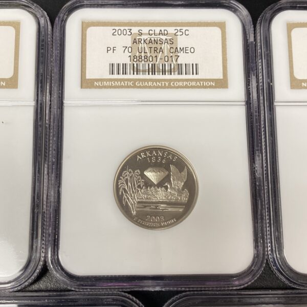 2003-S Clad NGC PF70 ULTRA CAMEO ~ Proof 5 Coin Statehood Quarter Set