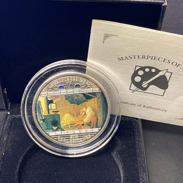 Cook 2009 Masterpieces of Art Carl Spitzweg The Poor Poet 3 oz Silver Swarovski