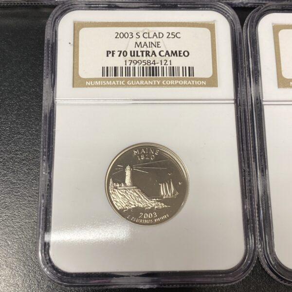 2003-S Clad NGC PF70 ULTRA CAMEO ~ Proof 5 Coin Statehood Quarter Set