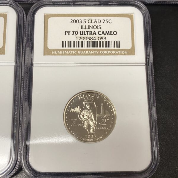 2003-S Clad NGC PF70 ULTRA CAMEO ~ Proof 5 Coin Statehood Quarter Set
