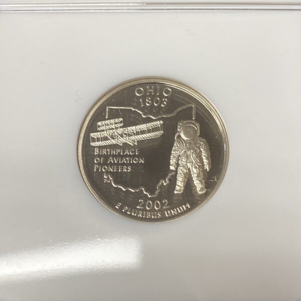 2002-S Clad Proof Ohio OH State Quarter NGC PF 70 Ultra Cameo Washington 25c
