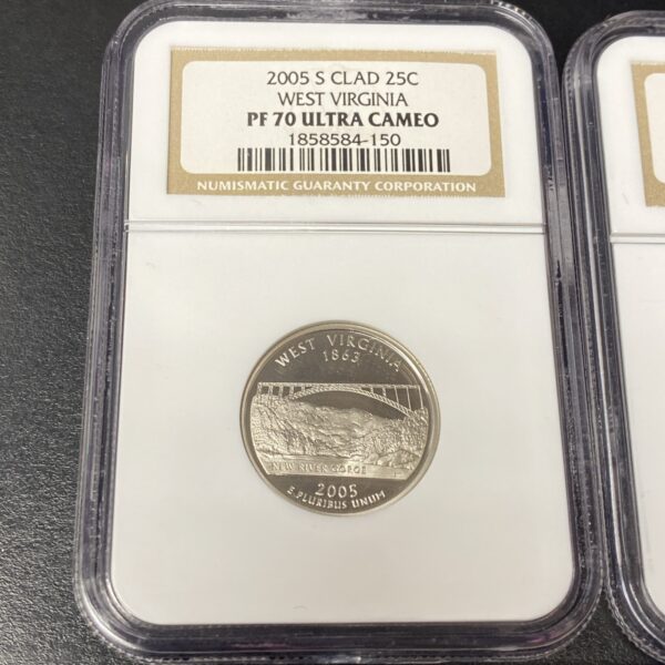 2005-S CLAD US State Quarters 25c Proof Set (5) NGC PF70 Ultra Cameo