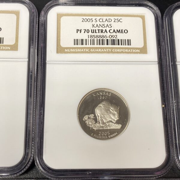 2005-S CLAD US State Quarters 25c Proof Set (5) NGC PF70 Ultra Cameo